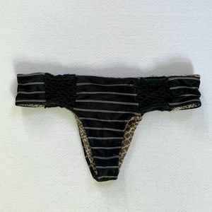 Vintage Acacia Swim Navy Stripe with Crochet Bikini Bottom